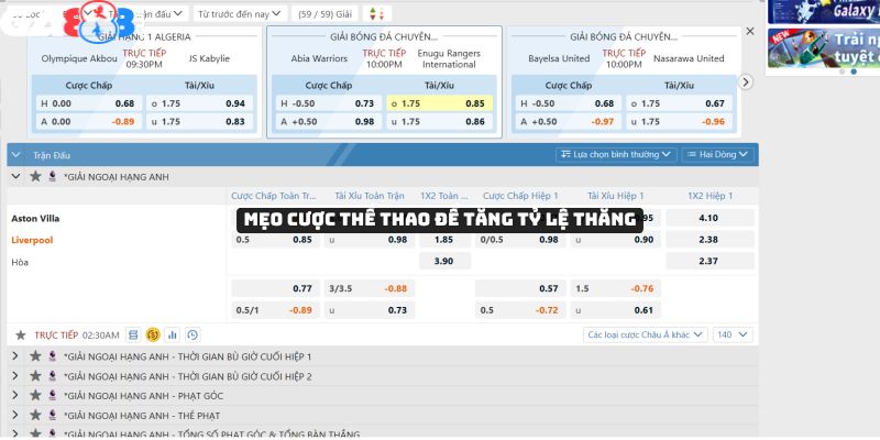 Mẹo cược thể thao để tăng tỷ lệ thắng